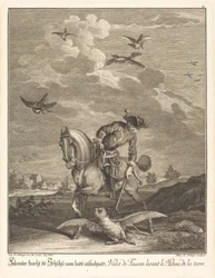 Falconer Lifting an Owl from the Ground