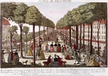 The Leipzig promenade at the end of the 18th century. Engraving by Rosmesler & Bergmuller