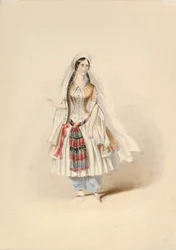 Costume Study for Blonde in the Abduction from the Seraglio by W.A. Mozart, ca. 1830-50