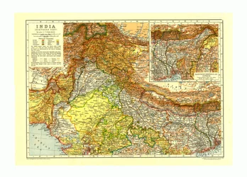 Map of India Northern Part, c1910