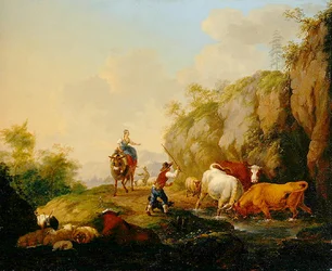 Landscape with Herdsman and Rustics