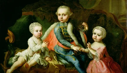 Three Children Seated on a Sofa, Said to be Members of the Esterhazy Family