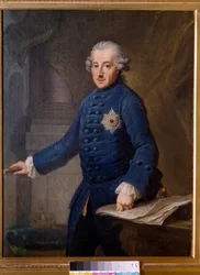Portrait of Frederic II of Prussia, called Frederic the Great. Painting by Johan Ziesenis. 1769. Frankfurt, Historical Museum