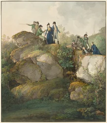A Royal Party Admiring the Sunset atop the Hesselberg Mountain