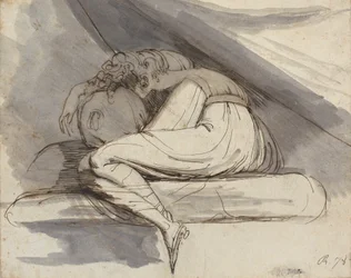 Woman Sitting, Curled Up