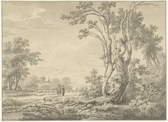 Southern Landscape with Castle, Cattle, and Walkers