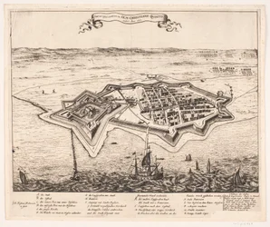 City and Castle Landscron Captured by I.K.M Christiano Quinto in 1676