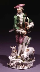 Meissen shepherd with bagpipes