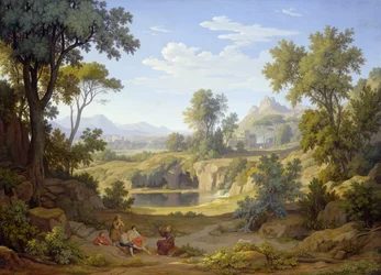 Italian Landscape with a Pilgrim and Rustics, 1829