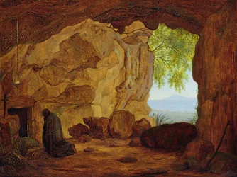 Praying Hermit in a Grotto