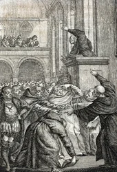 Charles University of Prague founded in 1348. Engraving by Johann Michael Mettenleiter