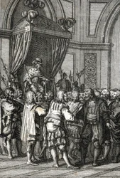 Representation of William I (or William II, Count of Holland) (1227-1256) in 1255 Engraving by Johann Michael Mettenleiter (1765-1853) 1800 Private Collection