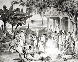 Landu Dance, engraved by Victor Adam and Monthellier