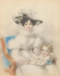 Princess Henrietta of Nassau-Weilburg with Daughter Maria
