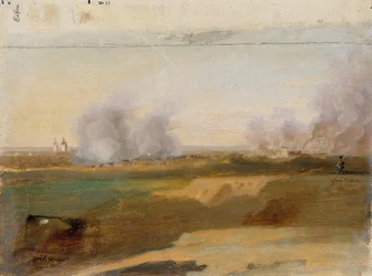 Landscape Study with Burning Villages in the Background