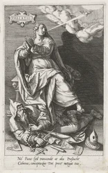 Prayer (Precatio) Overcomes Hypocrisy (Fucus) (series title: The Virtues Overcome the Vices)