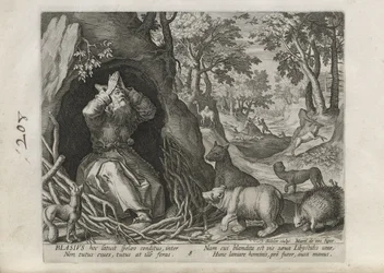 Blasius, plate 8 of 30 from the series Sylvae Sacrae (Hermits in Landscapes)