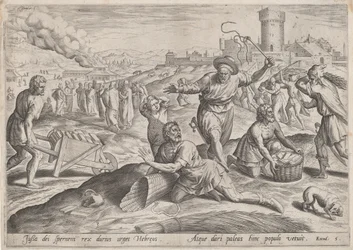 The Taskmaster of the Pharaoh Beating the Israelites