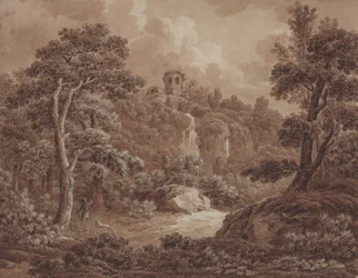 An Arcadian Landscape with a Huntsman and His Dog
