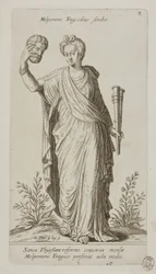 Melpomene, Muse of Tragedy, plate 8 from Parnassus Biceps