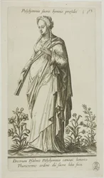Polyhymnia, Muse of Hymns, plate 13 from Parnassus Biceps