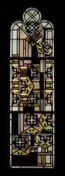 Black-and-Yellow Trefoil Window