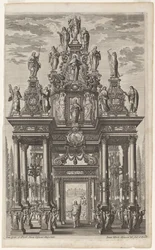 Frontispiece with Triumphal Arch with Christ and the Apostles