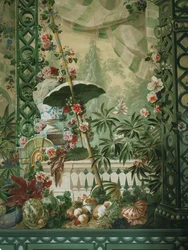Garden Scene with Umbrella and Lavish Tent