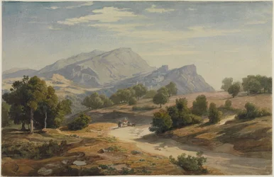 View from the East of Rocca Canterano and the Mamelles in the Background