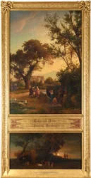 Eliezer and Rebecca at the Well (above). Burial of Abraham (below). From the cycle "Twelve Biblical Landscapes with the Story of Abraham"