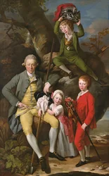 Henry Knight of Tythegston with His Three Children, c.1770