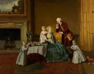 John, Fourteenth Lord Willoughby de Broke, and His Family, c.1766
