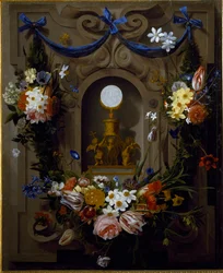 Eucharist in a wreath of flowers