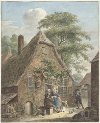 Family in Front of a Farmhouse