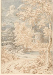 Arcadian Mountain Landscape with a Round Tower