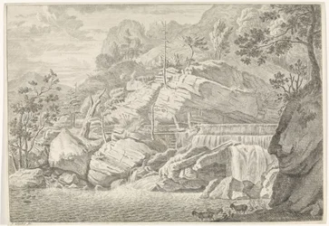 View of the Great Waterfall of Chartreuse (Landscapes in the Chartreuse Mountains)