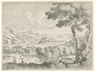 Hilly Landscape with Shepherds (Landscapes after Gaspar Poussin)