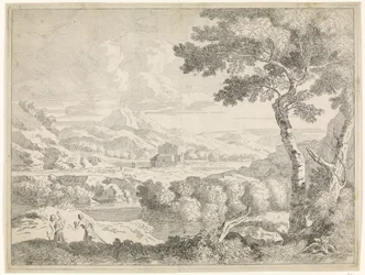 Hilly Landscape with Shepherds (Landscapes after Gaspar Poussin)