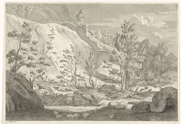 Ravine with a Flock of Sheep