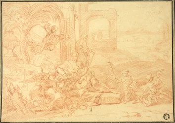 The Holy Family with Saint John the Baptist and Angels