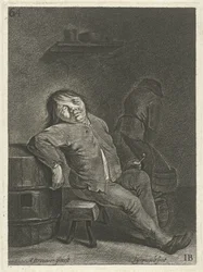 Inn Interior with Two Farmers