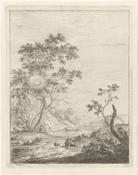 Mountainous Landscape with Shepherd and Cattle