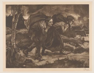 Man and Woman with Sack on Back