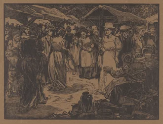 Market Scene with Men and Women