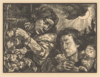 Two Women by a Vine