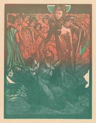 Female Figures with Man on Bird