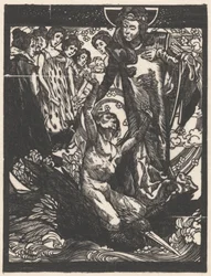 Female Figures with Man on Bird