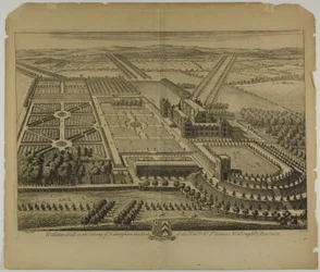 Wollaton Hall in the County of Nottingham, plate 68 from Britannia Illustrata