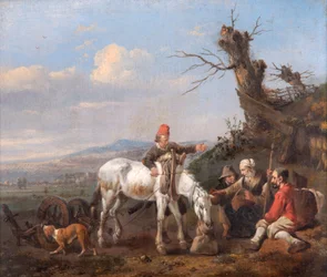 Landscape with Travellers Resting, 17th century