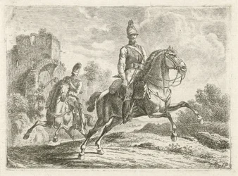 Two Soldiers on Horseback